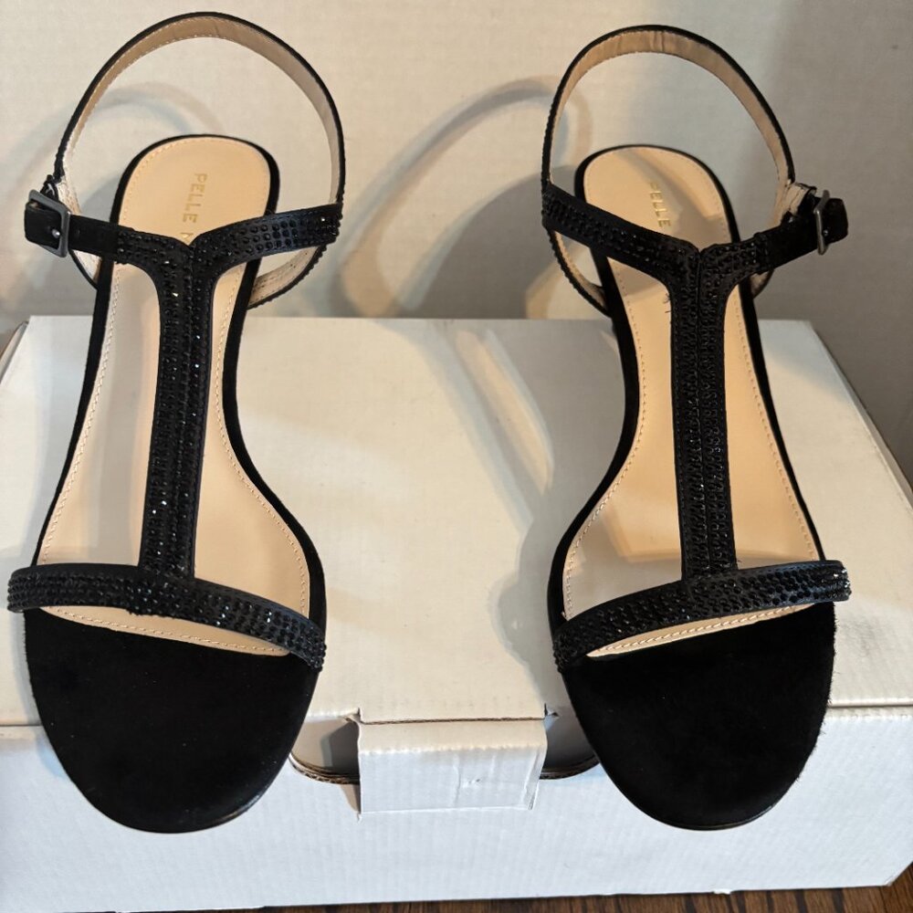 Pelle Moda Black Iya T-Strap kitten heels SZ: 8.5 - Picture 4 of 16